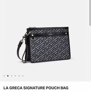 versace La Greca Signature Pouch Bag Convertible Crossbody Wristlet